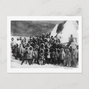 Eskimo School Children in Alaska Fotografie Postkarte