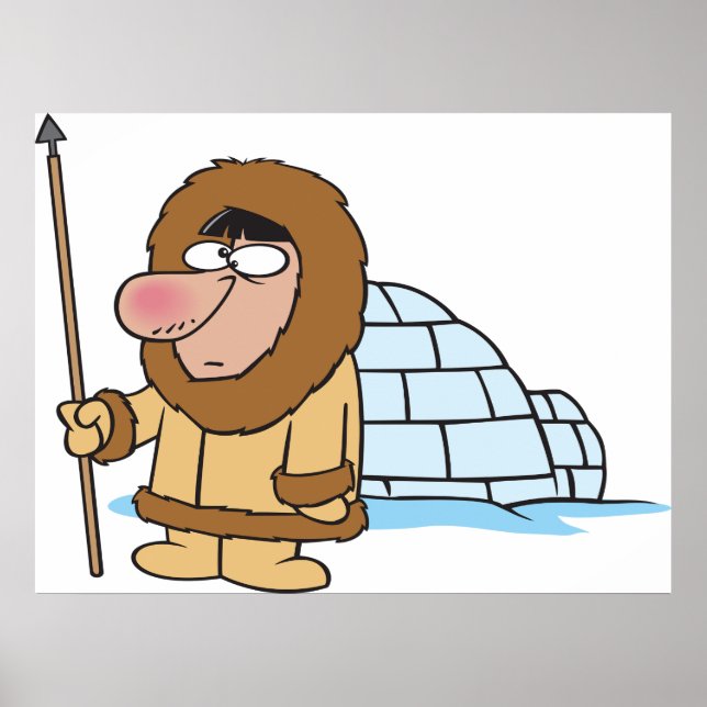 Eskimo und Iglu Poster (Vorne)