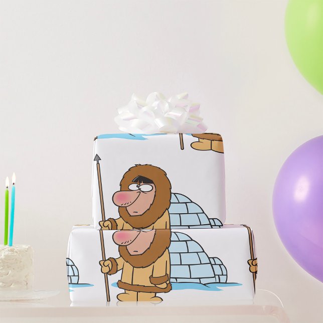 Eskimo und Iglu Wrapping Paper Geschenkpapier (Von Creator hochgeladen)