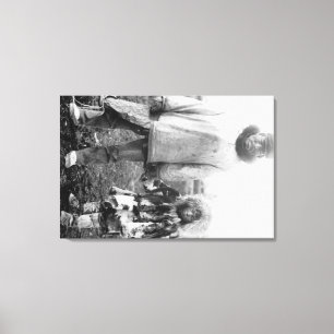 Eskimo Vater und Kind in Alaska Fotografie Leinwanddruck