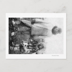 Eskimo Vater und Kind in Alaska Fotografie Postkarte