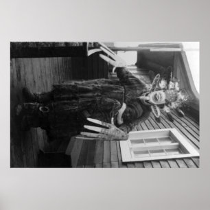 Eskimomedizin-Mann und kranker Junge in Alaska Poster