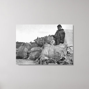 Eskimopelz-Händler in Nome, Alaska-Fotografie Leinwanddruck