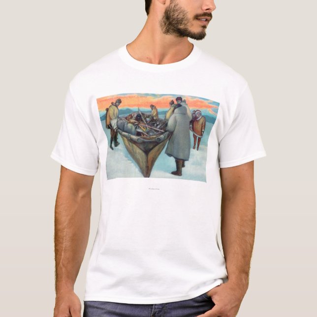 Eskimos, die Walfang-Boot starten T-Shirt (Vorderseite)