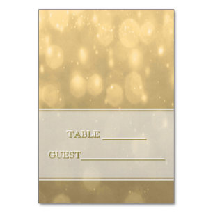 Eskorte-Karten-Gold Bokeh Tischnummer