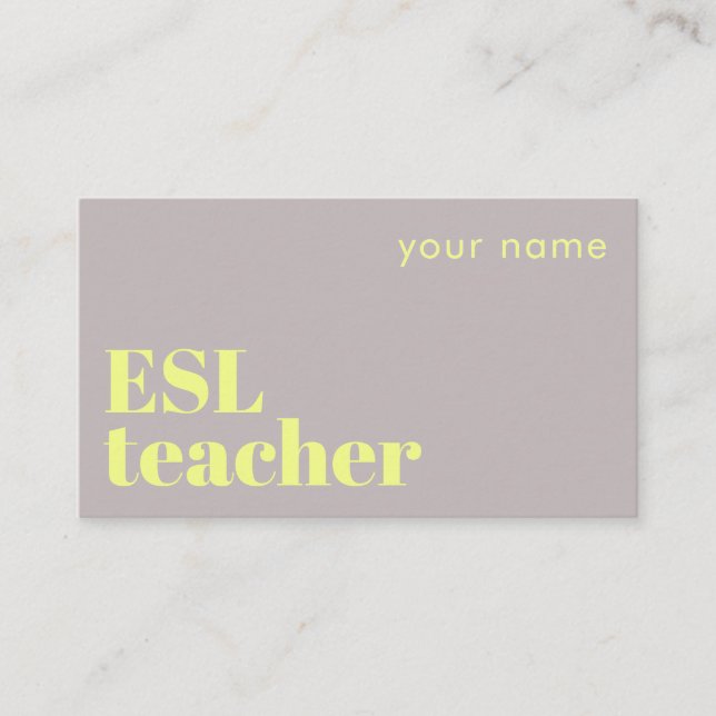 ESL-Lehrer Englisch als Zweitsprache Visitenkarte (Vorderseite)