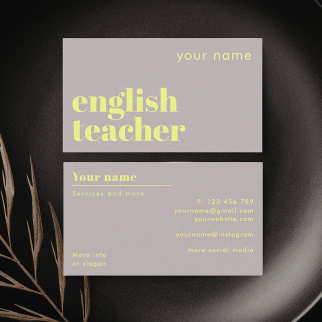 ESL-Lehrer Englisch als Zweitsprache Visitenkarte (Von Creator hochgeladen)