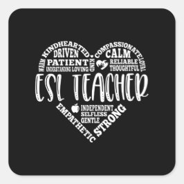 ESL-Lehrer, Englisch, Zweite Sprache Quadratischer Aufkleber