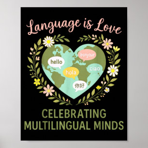 ESL-Lehrer Sprache ist Liebe feiert mehrsprachig Poster