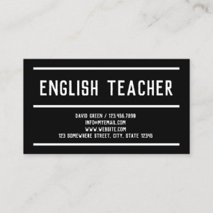 ESL Lehrer Tutor Visitenkarte