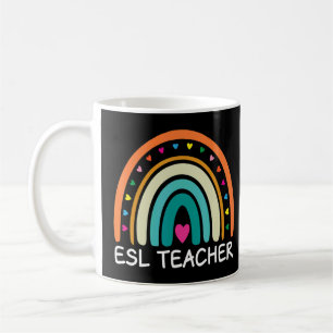 ESL-Lehrerin Boho Rainbow Back to School Appreciat Kaffeetasse