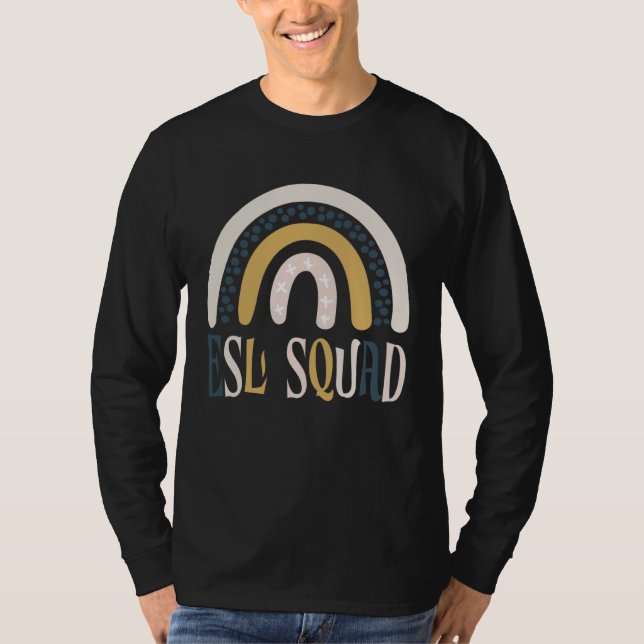 ESL Squad Teacher Crew Team Back To School Boho Ra T-Shirt (Vorderseite)