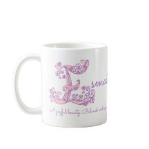 Esmae-Name bedeutet Herz-Blume E Monogramm Tasse