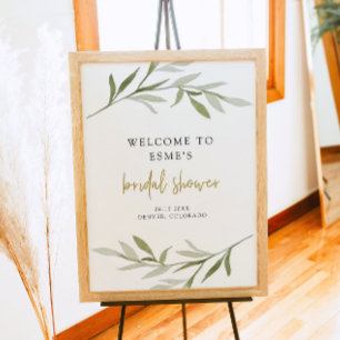 ESME Bohemian Greenery Gold Hochzeitsdusche Willko Poster