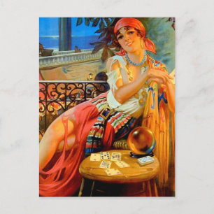 Esme, Vintage Wahrsagerin Postkarte