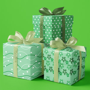 Esmeralda St. Patrick's Day Sweet Green Set von 3 Geschenkpapier Set