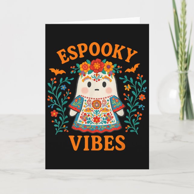 Esoky Vibes Maestra Halloween Spanish Mexican Boho Karte (Vorderseite)