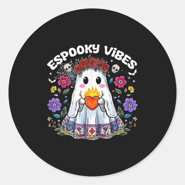 Esoky Vibes Maestra Soky Halloween Mexican Girls  Runder Aufkleber (Vorderseite)