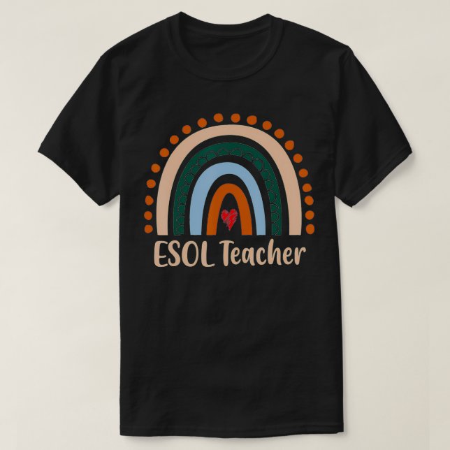 ESOL-Lehrer Boho kehrt zurück zur Schulausbildung T-Shirt (Design vorne)