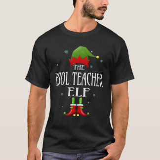 ESOL Lehrer Elf Funny Xmas Groupe Matching Pajama T-Shirt