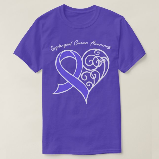 Esophageal Cancer Awareness Heart Ribbon Gift Vale T-Shirt (Design vorne)