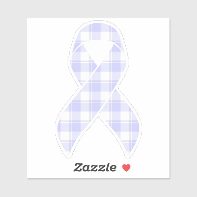 Esophageal Cancer Awareness Plaid Periwinkle Aufkleber (Blatt)