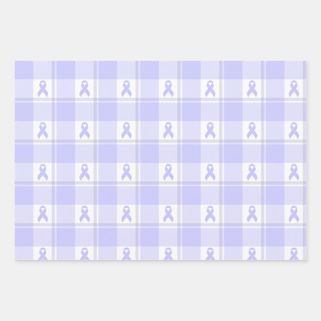 Esophageal Cancer Awareness Plaid Periwinkle Geschenkpapier Set (Vorderseite)