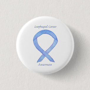 Esophageal Cancer Awareness Ribbon Custom Art Butt Button