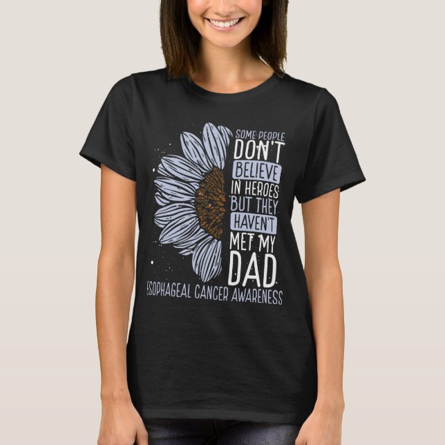 Esophageal Cancer Awareness Ribbon Dad Warrior T-Shirt (Vorderseite)