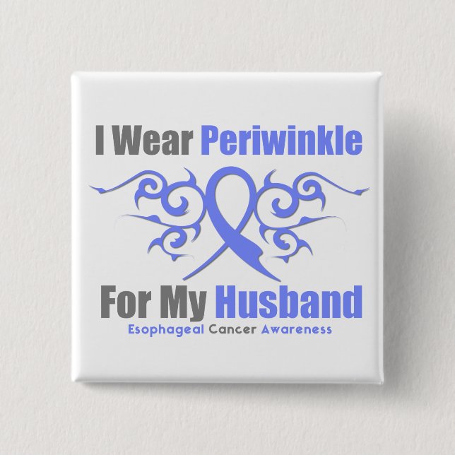 Esophageal Cancer Periwinkle Ribbon Husband Button (Vorderseite)