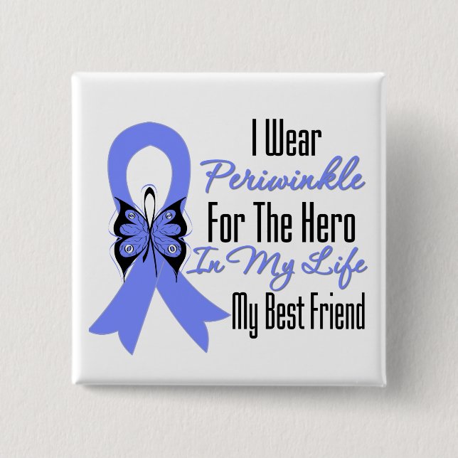 Esophageal Cancer Ribbon Hero Mein bester Freund Button (Vorderseite)