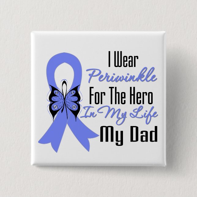 Esophageal Cancer Ribbon Hero Mein Vater Button (Vorderseite)