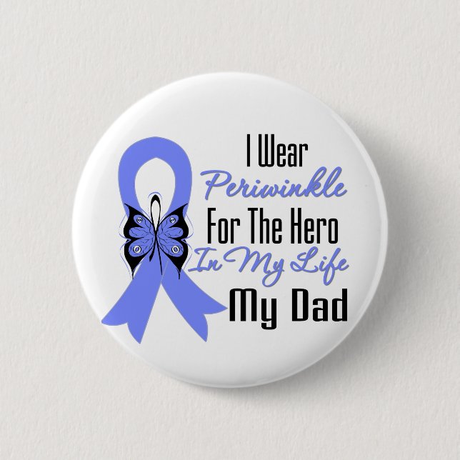 Esophageal Cancer Ribbon Hero Mein Vater Button (Vorderseite)