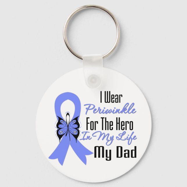 Esophageal Cancer Ribbon Hero Mein Vater Schlüsselanhänger (Vorderseite)