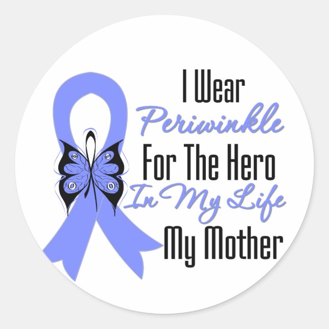 Esophageal Cancer Ribbon Hero Meine Mutter Runder Aufkleber (Vorderseite)