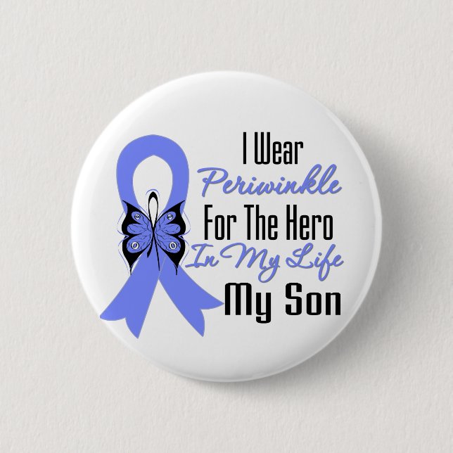 Esophageal Cancer Ribbon Hero My Son Button (Vorderseite)