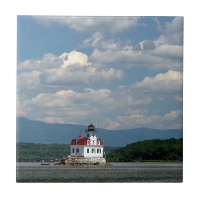 Esopus Lighthouse am Hudson River Fliese (Vorderseite)