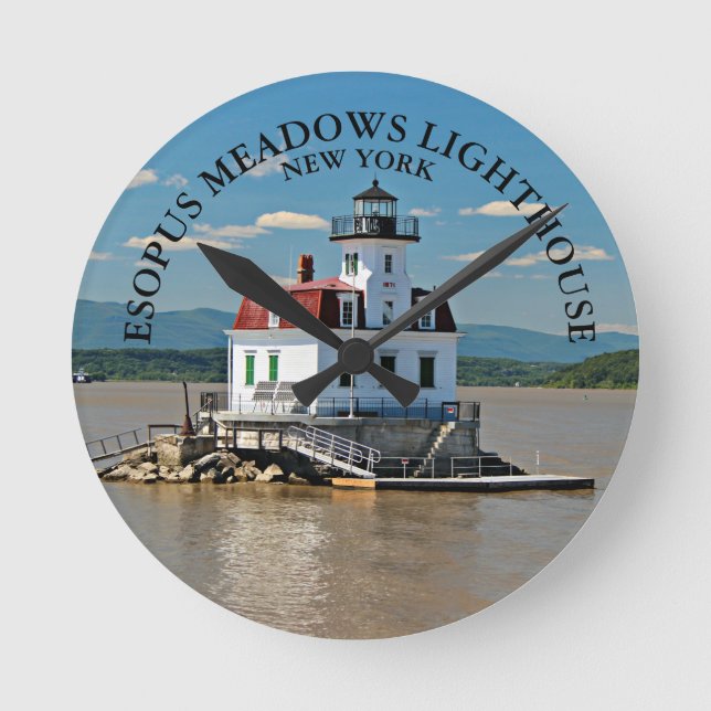 Esopus Meadows Lighthouse, New York Wall Clock Runde Wanduhr (Vorderseite)