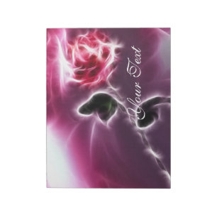Esoterasy Fantasy Pink Rose Notepad Notizblock