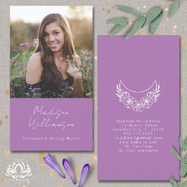 Esoteric Psychic Energy Modern Crescent Moon Foto Visitenkarte