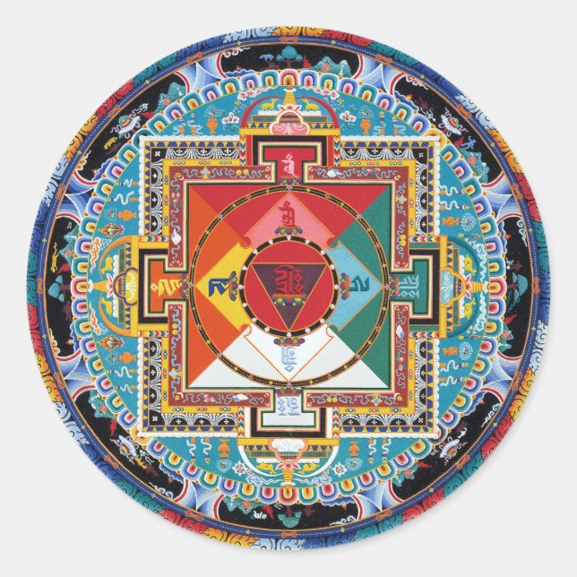 ESOTERIC RADIANT MANDALA RUNDER AUFKLEBER (Vorderseite)