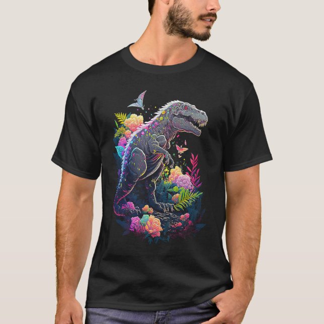 Esoteric Rex Trex Crystals Cute Illustration  2 T-Shirt (Vorderseite)