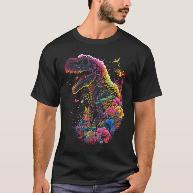 Esoteric Rex Trex Crystals Cute Illustration  4 T-Shirt (Vorderseite)