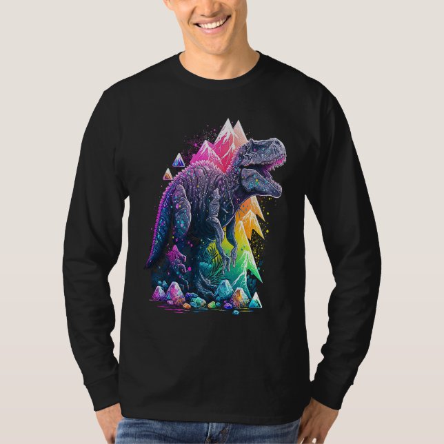 Esoteric Rex Trex Crystals Cute Illustration  6 T-Shirt (Vorderseite)