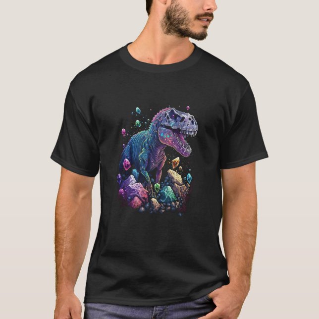 Esoteric Rex Trex Crystals Cute Illustration  9 T-Shirt (Vorderseite)