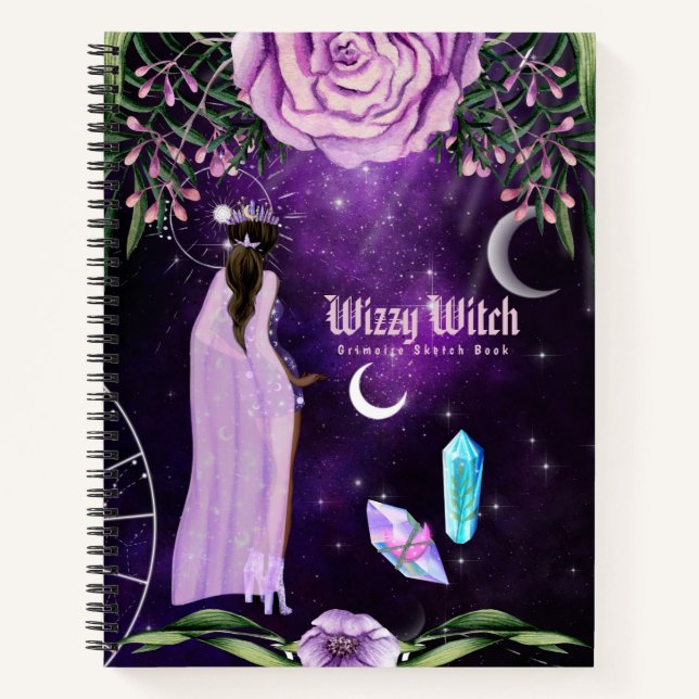 Esoteric Witchcraft Sketchbook Grimoire Lila Notizbuch (Vorderseite)
