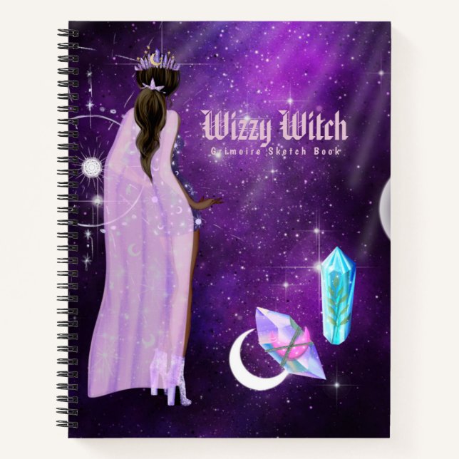 Esoteric Witchcraft Sketchbook Grimoire Lila Notizbuch (Vorderseite)