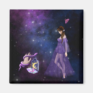 Esoterische Hexenkraft Magick Lila Geschenk für He Magnet