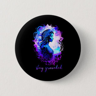 Esoterische Meditation Wasserfarbe Bleib Erdet Yog Button