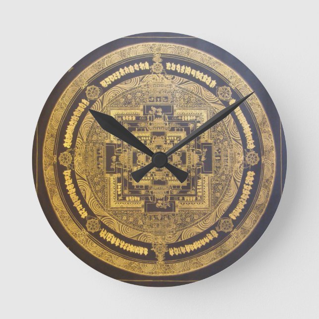 ESOTERISCHES MANDALA-Wanduhr-Design Runde Wanduhr (Vorderseite)